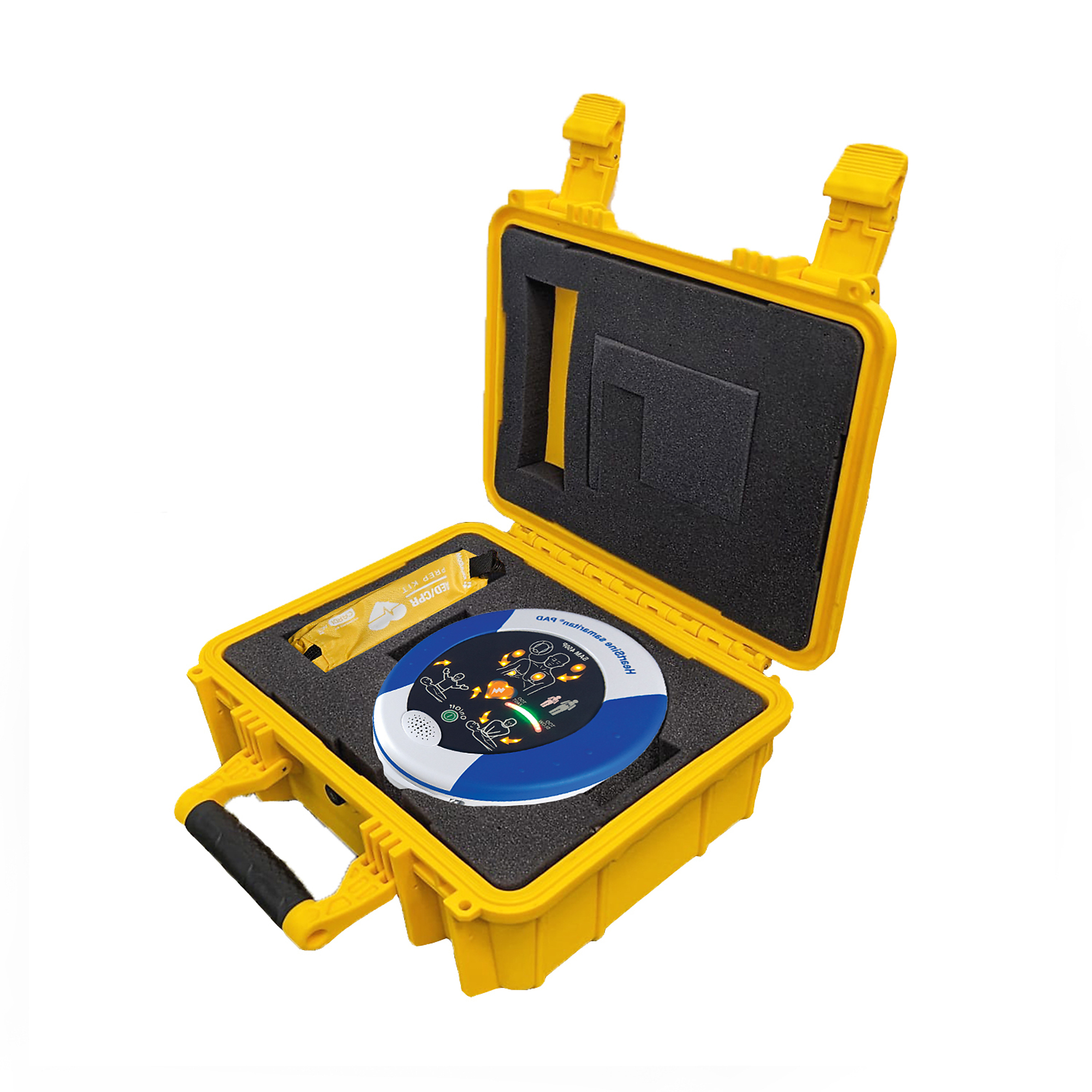Aero Healthcare Cardiact, Heartsine 450P Package in Waterproof Rugged Case, AED Type Semi-Automatic, Audio Cues, Model# CA-RG01-3
